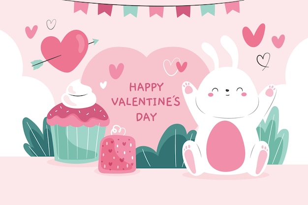 Free vector flat valentine's day background