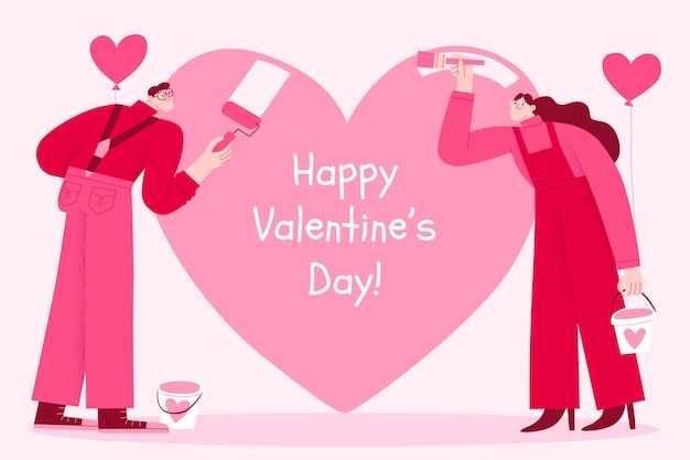 Free vector flat valentine's day background