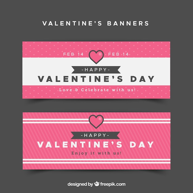 Flat valentine's day banner 