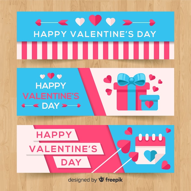 Free vector flat valentine's day banner