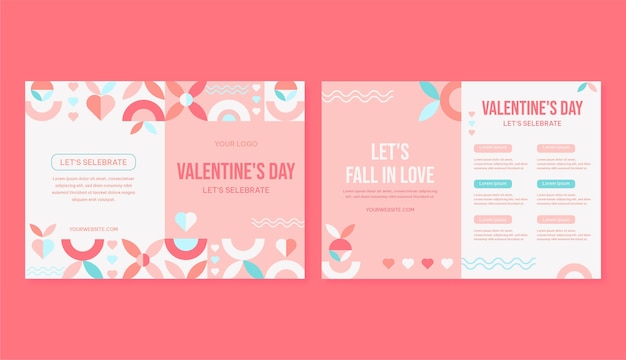 Flat valentine's day brochure template