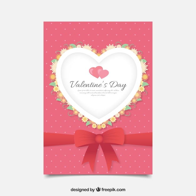 Free vector flat valentine's day card template