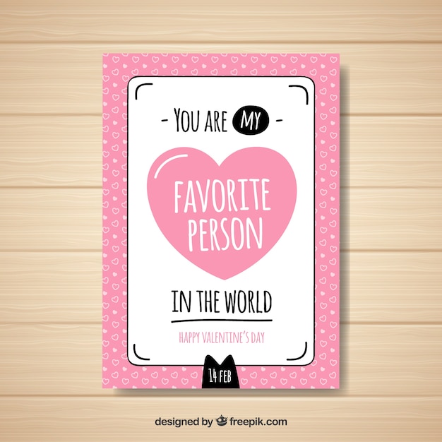 Flat valentine's day card template