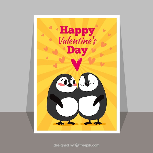 Free vector flat valentine's day card template