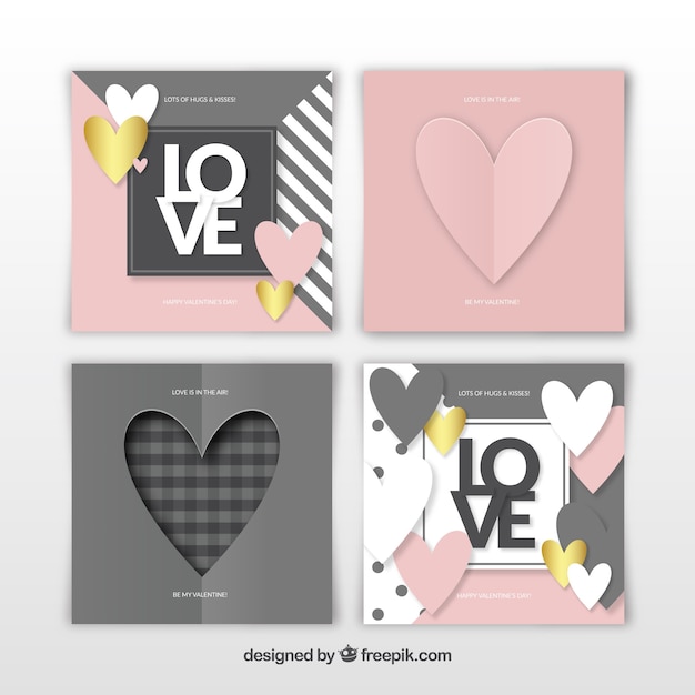 Free vector flat valentine's day card template