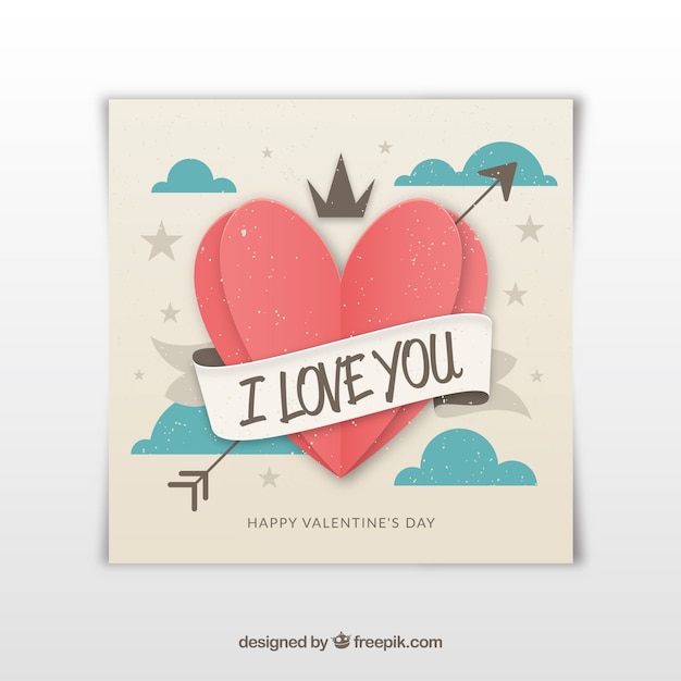 Free vector flat valentine's day card template