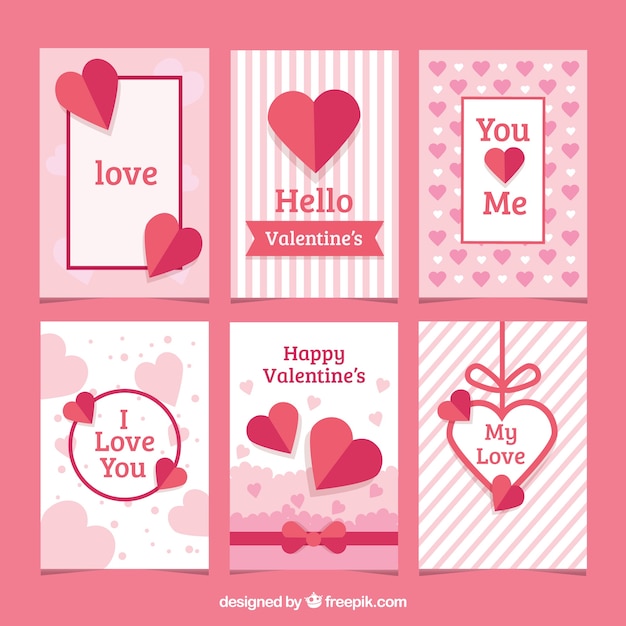 Free vector flat valentine's day card