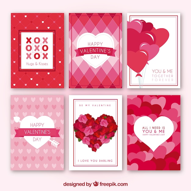 Free vector flat valentine's day card