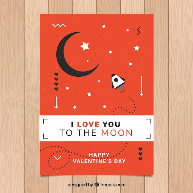 Free vector flat valentine's day card