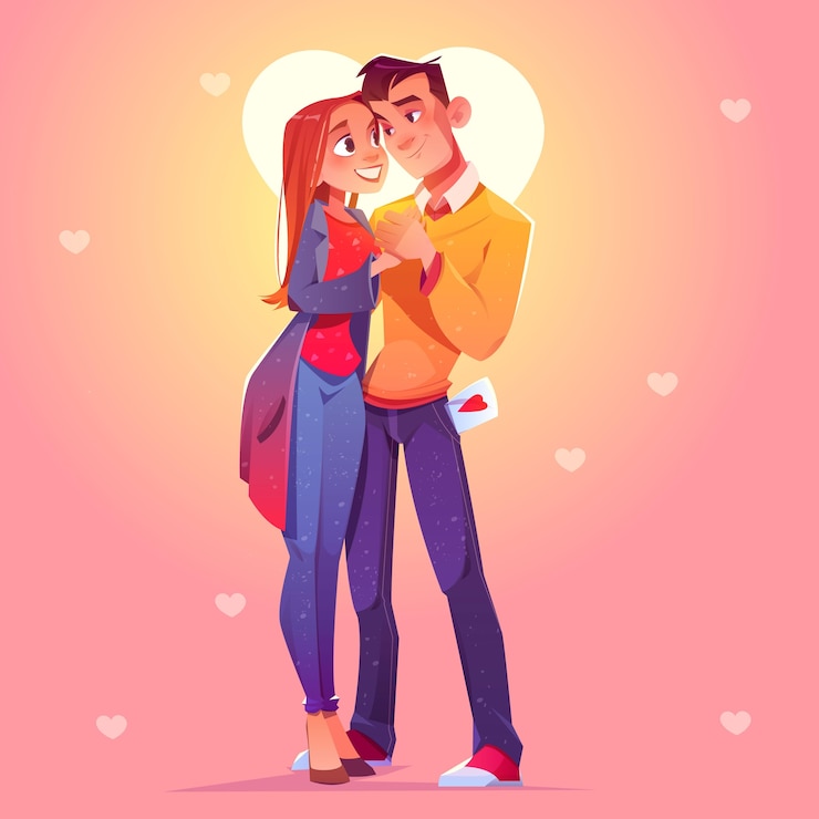 Free Vector flat valentine's day couple