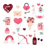 Free vector flat valentine's day design elements collection