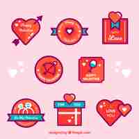 Free vector flat valentine's day elements collection