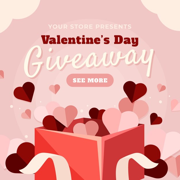 flat valentine's day giveaway illustration