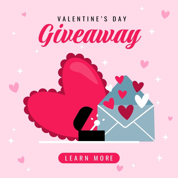 Free vector flat valentine's day giveaway illustration