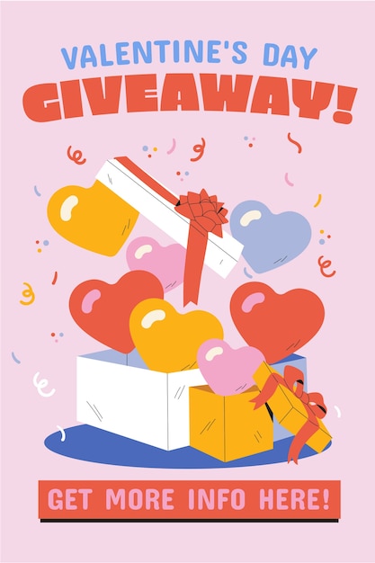 Free vector flat valentine's day giveaway illustration