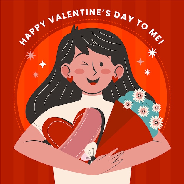 Flat valentine's day illustration