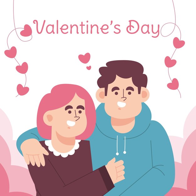 Flat valentine's day illustration