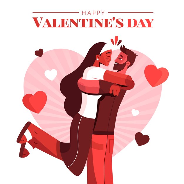 Flat valentine's day illustration