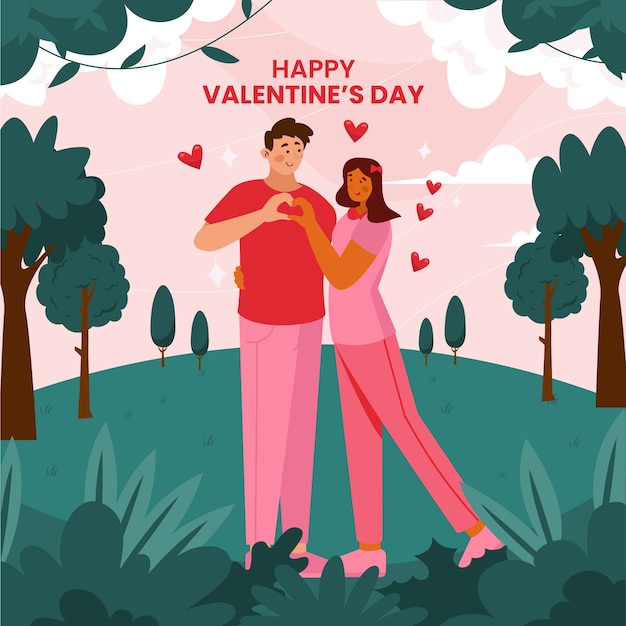 Flat valentine's day illustration