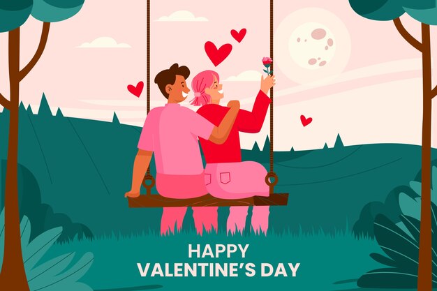 Flat valentine's day illustration