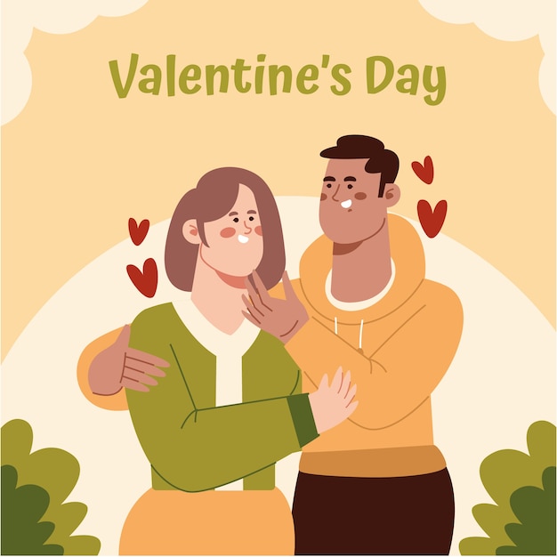 Free vector flat valentine's day illustration