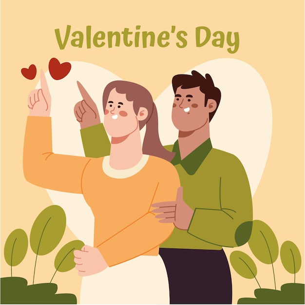 Free vector flat valentine's day illustration