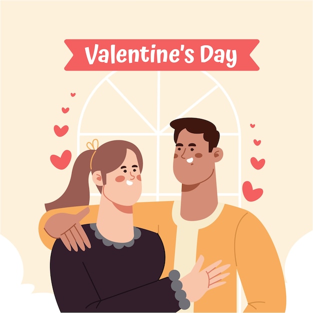 Flat valentine's day illustration