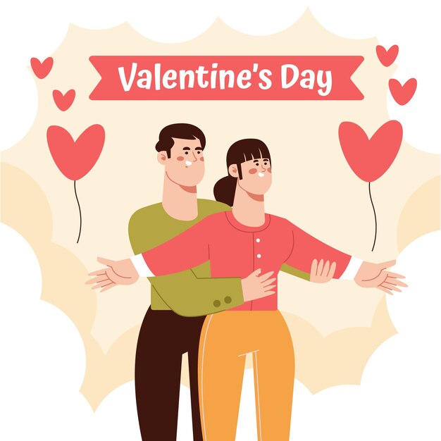 Free vector flat valentine's day illustration