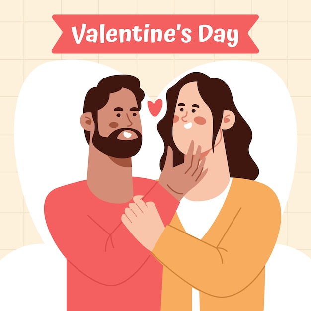 Free vector flat valentine's day illustration