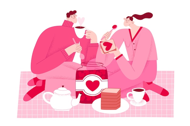 Flat valentine's day illustration