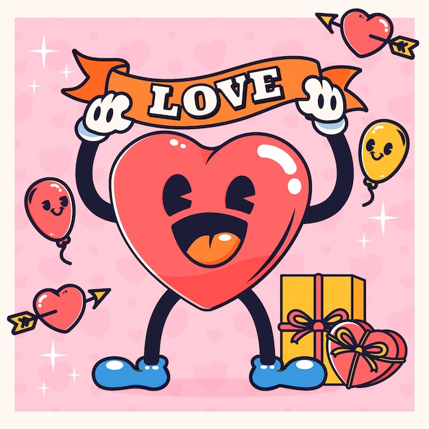 Free vector flat valentine's day illustration