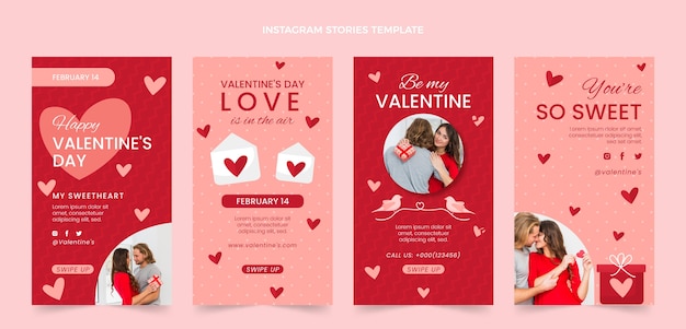 flat valentine's day instagram stories collection