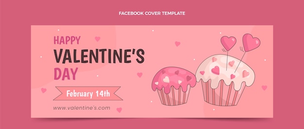 Free vector flat valentine's day landing page social media cover template