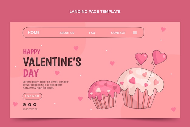 Free vector flat valentine's day landing page template