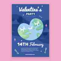 Free vector flat valentine's day party flyer/poster template