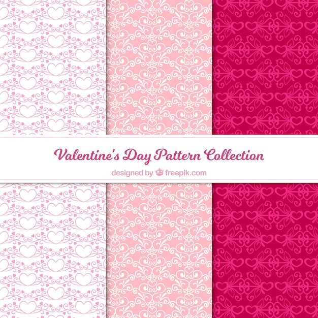 Flat valentine's day pattern collection