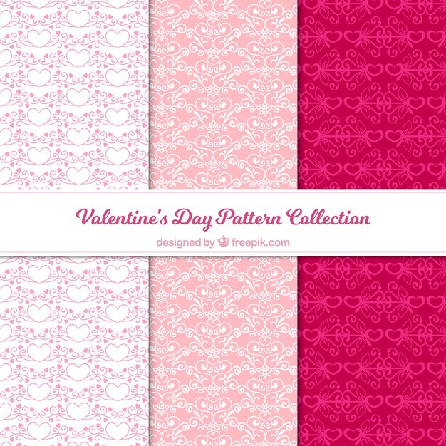 Flat valentine's day pattern collection