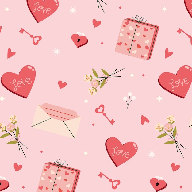 Free vector flat valentine's day pattern design