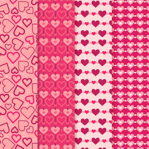 Flat valentine's day pattern pack