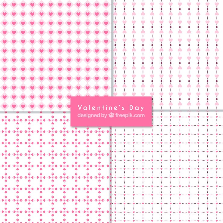 Free Vector flat valentine's day patterns collection 