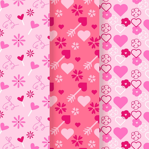 Flat valentine's day patterns