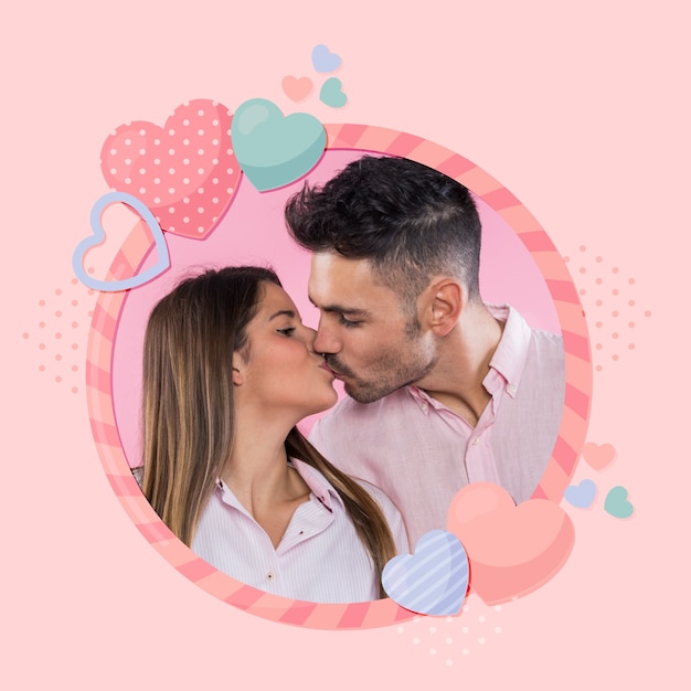 Free vector flat valentine's day photo frame template