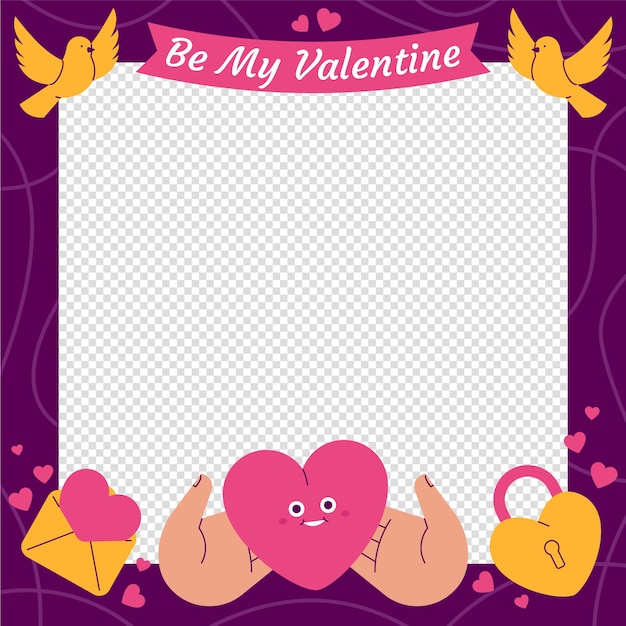 Free vector flat valentine's day photo frame template