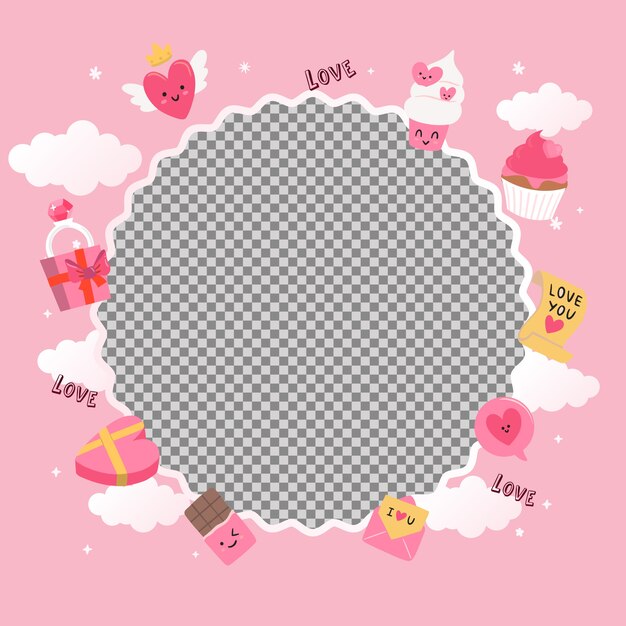 free-vector-realistic-valentine-s-day-photo-frame-template