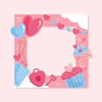 Free vector flat valentine's day photo frame template