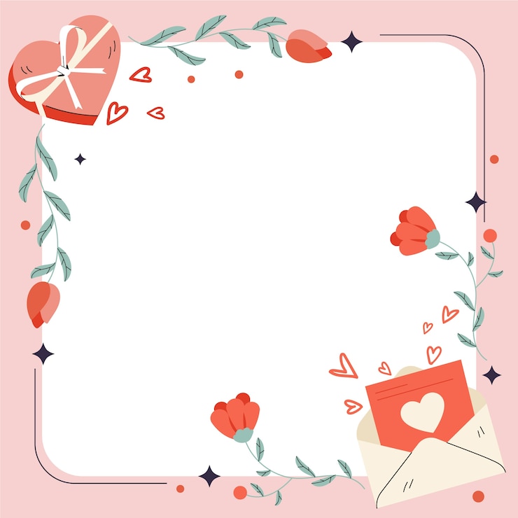 Free Vector flat valentine's day photo frame template