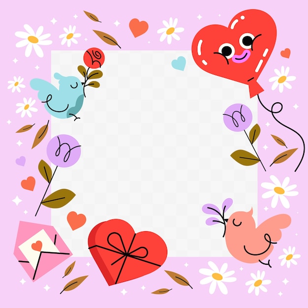 Free vector flat valentine's day photo frame template