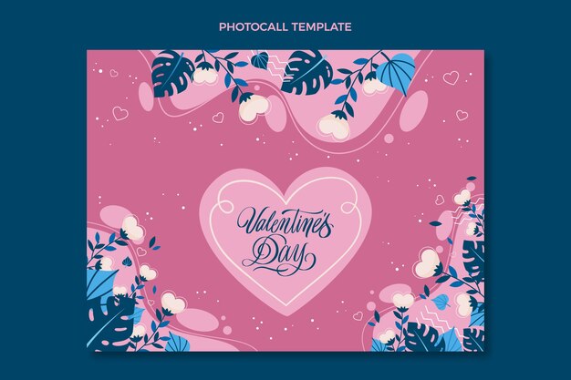 Free vector flat valentine's day photocall template