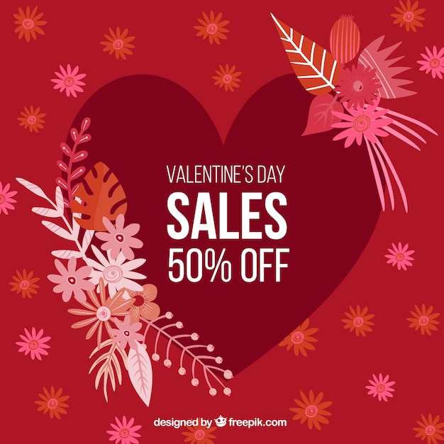 Free vector flat valentine's day sale background