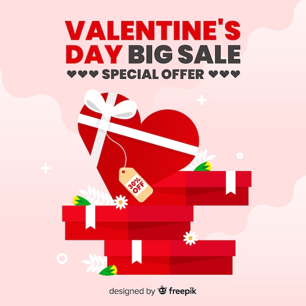 Free vector flat valentine's day sale background